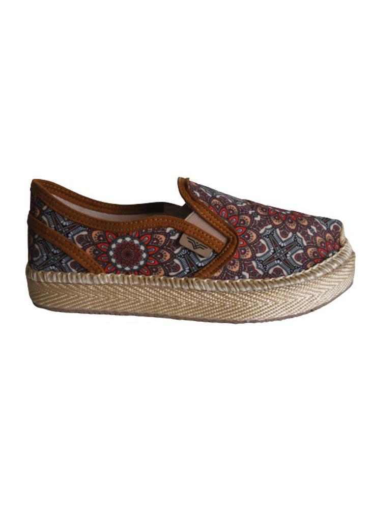 Alpargata Slip On Calzado Guerreros Pt 003 Mándalas Marrón