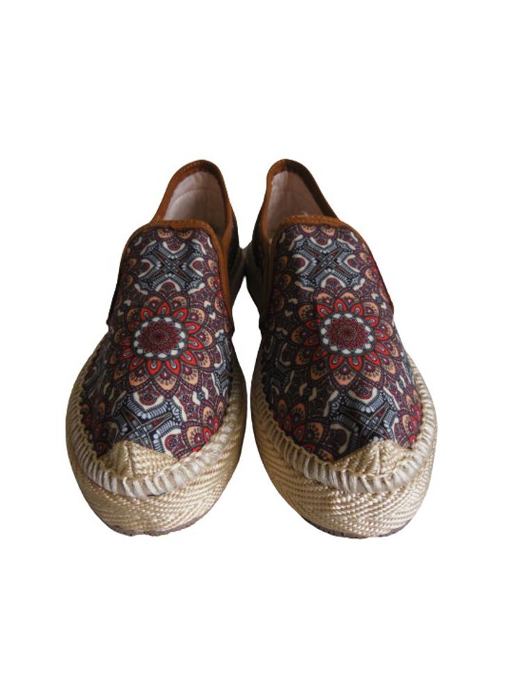 Alpargata Slip On Calzado Guerreros Pt 003 Mándalas Marrón