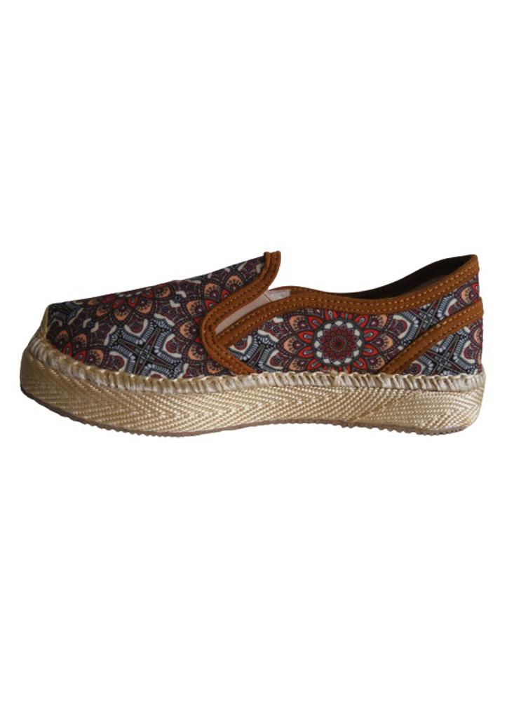 Alpargata Slip On Calzado Guerreros Pt 003 Mándalas Marrón