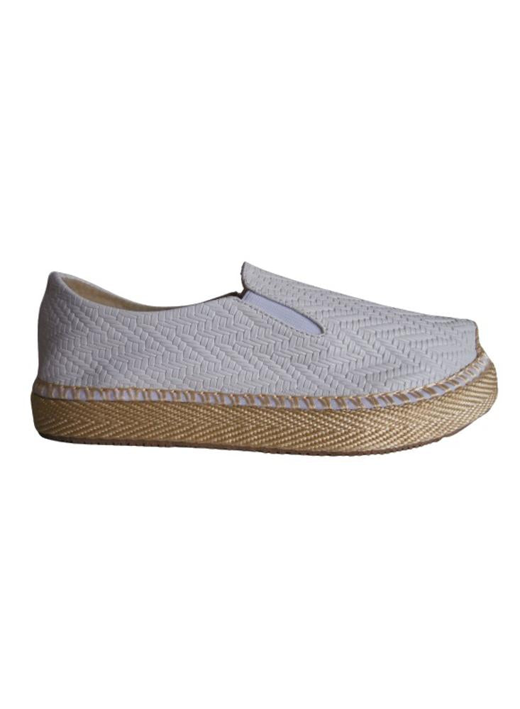 Alpargata Slip On Calzado Guerreros Pt 003 Tejido Blanco