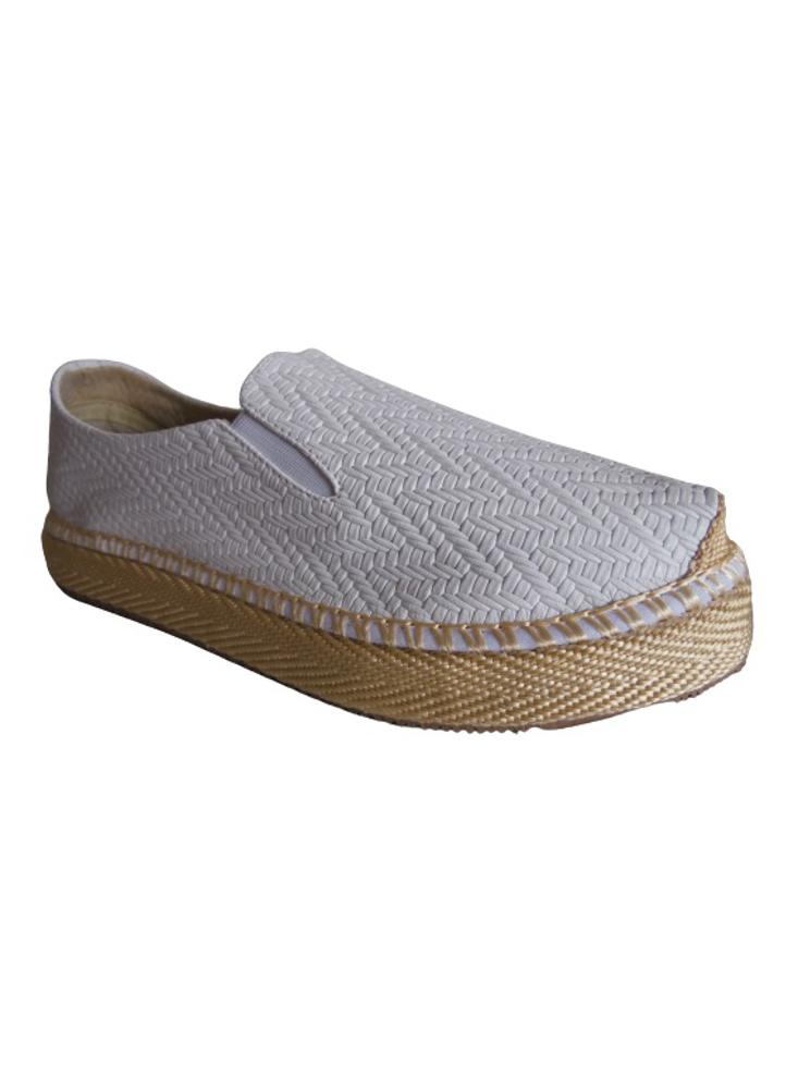 Alpargata Slip On Calzado Guerreros Pt 003 Tejido Blanco