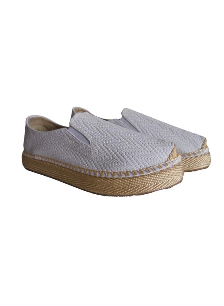 Alpargata Slip On Calzado Guerreros Pt 003 Tejido Blanco