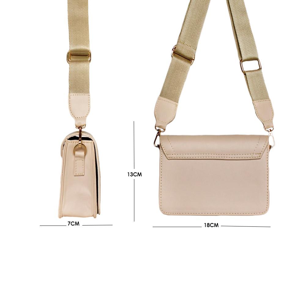 Bolso Dama Doble Funcion Mujer Manos Libres Niza Beige