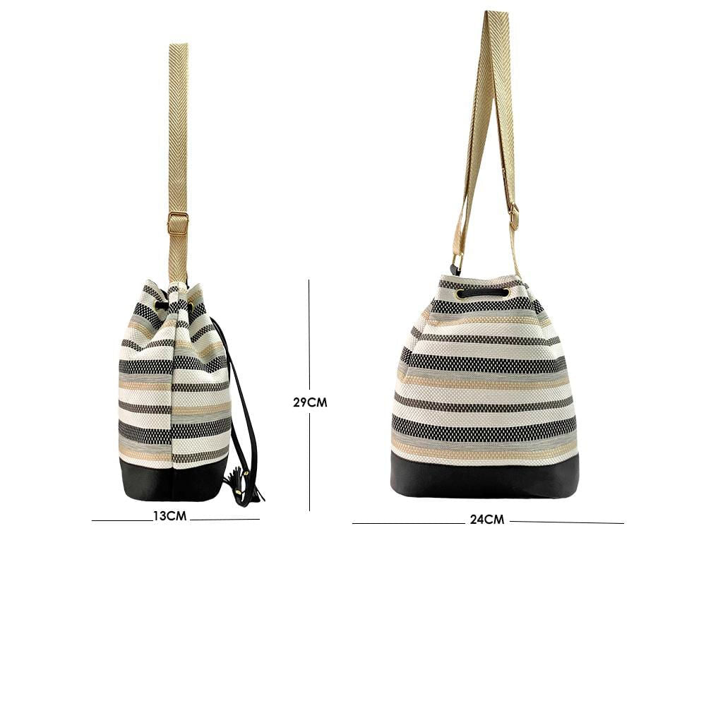 Bolso Manos Libres Bucket Dama Mujer Karla Chacon Aria Negro