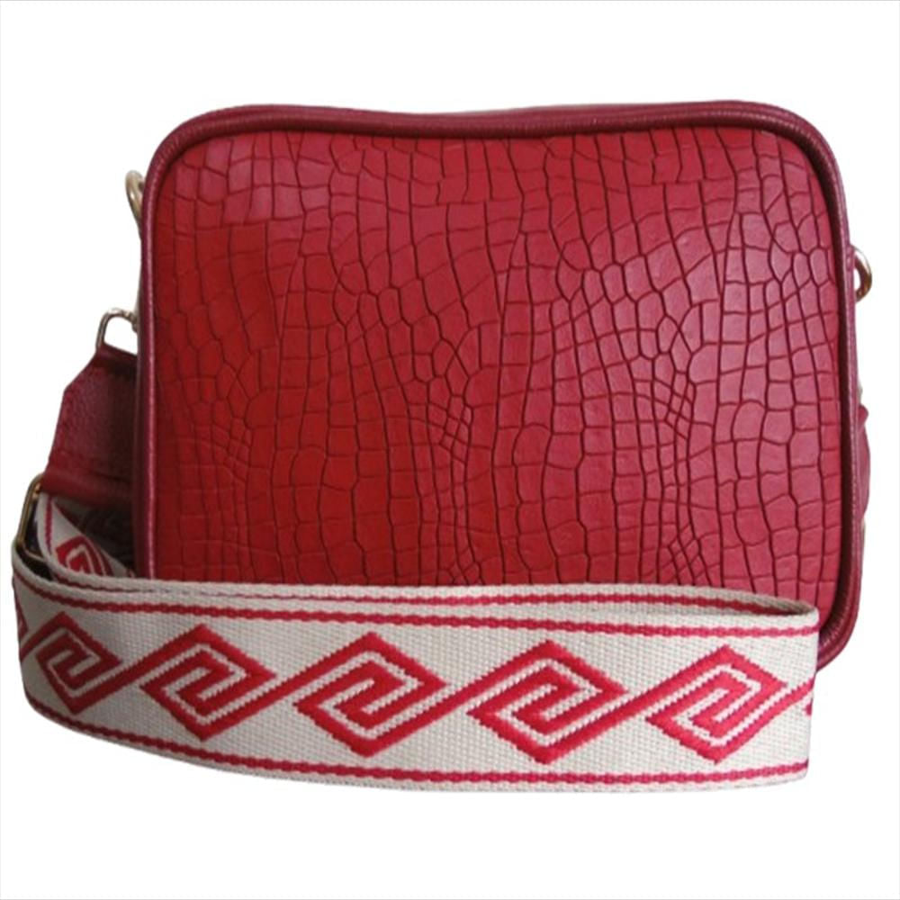 Bolso Manos Libres Mediano Calzado Guerreros Mf 001 Rojo