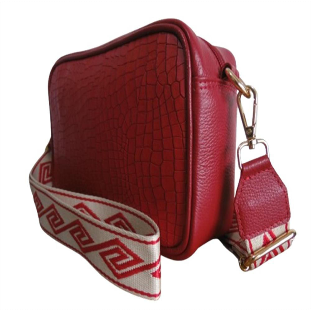 Bolso Manos Libres Mediano Calzado Guerreros Mf 001 Rojo