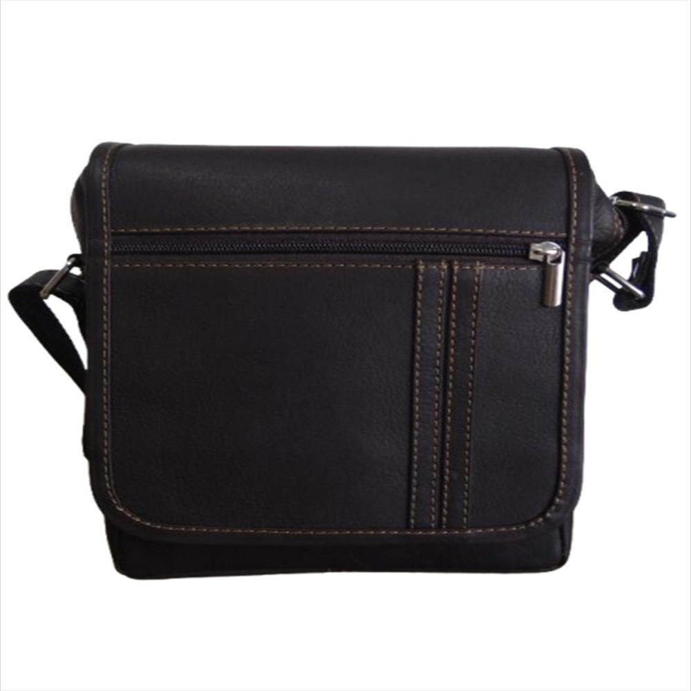 Bolso Manos Libres Para Hombre En Cuero Calzado Guerreros Mf 004 Café