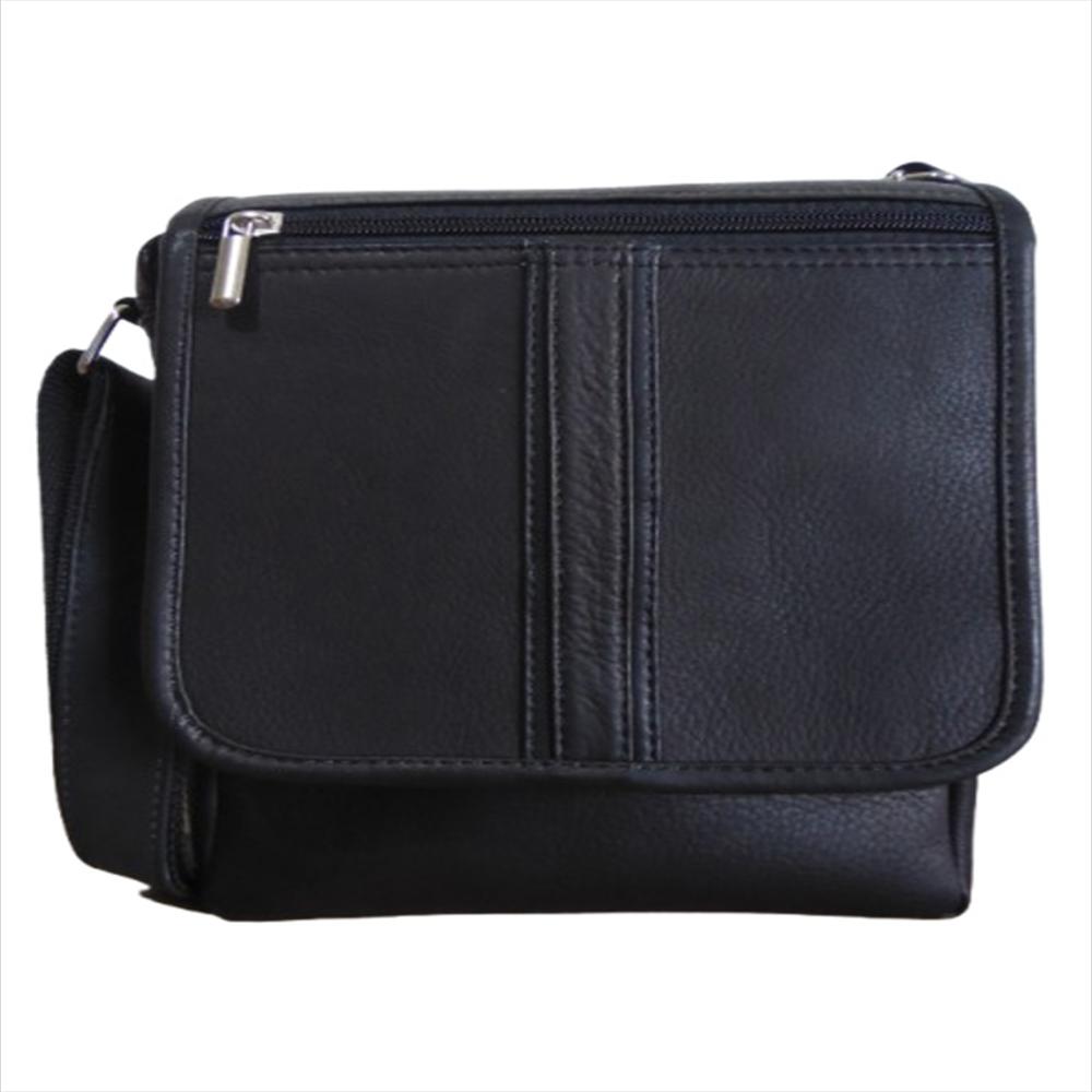 Bolso Manos Libres Para Hombre En Cuero Calzado Guerreros Mf 004 Negro