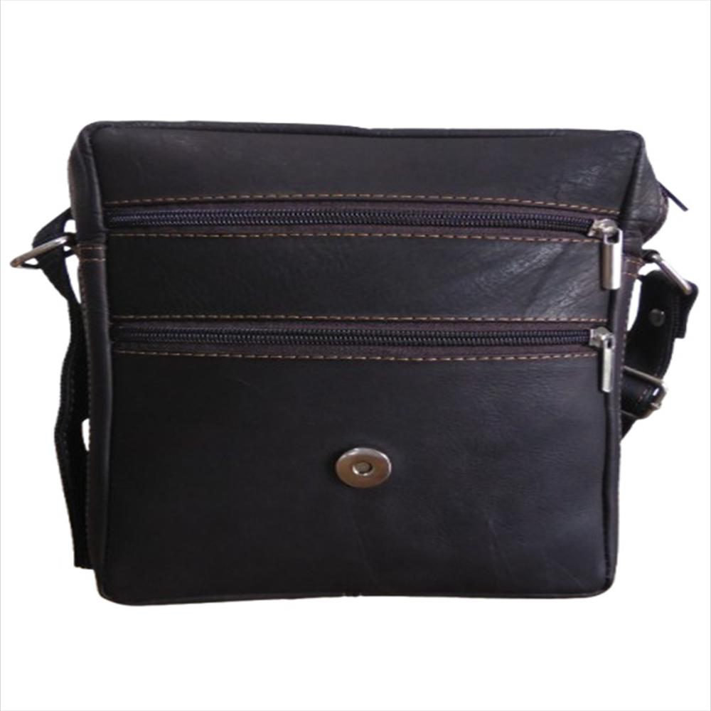 Bolso Manos Libres Para Hombre En Cuero Calzado Guerreros Mf 004 Negro