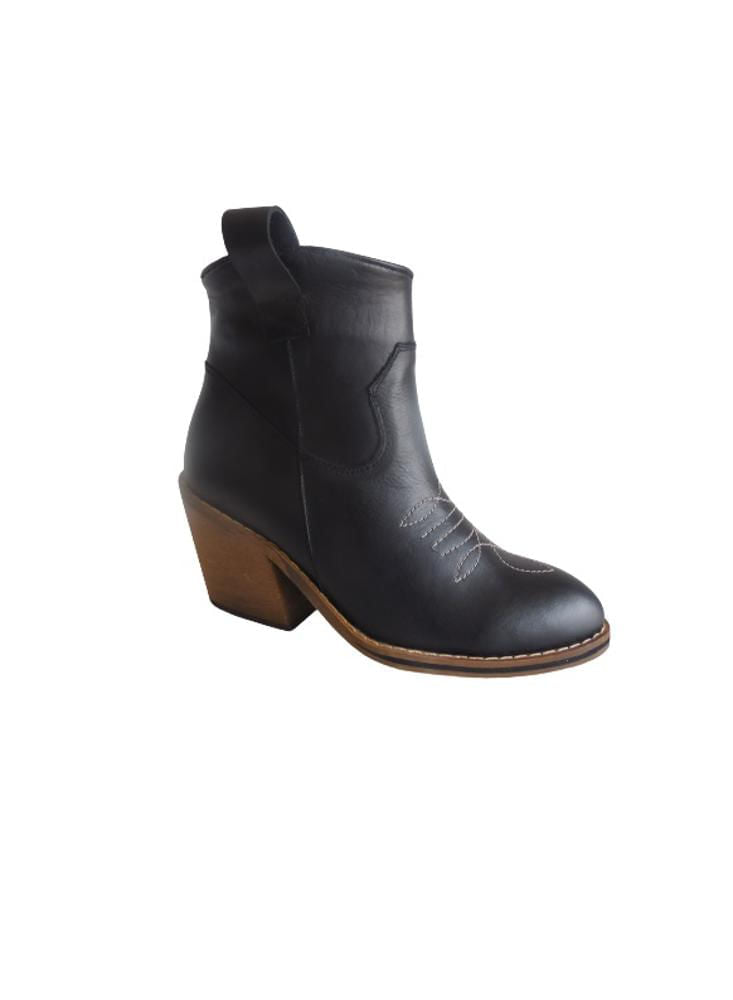 Bota En Cuero Calzado Guerreros Ek 5401 Negro