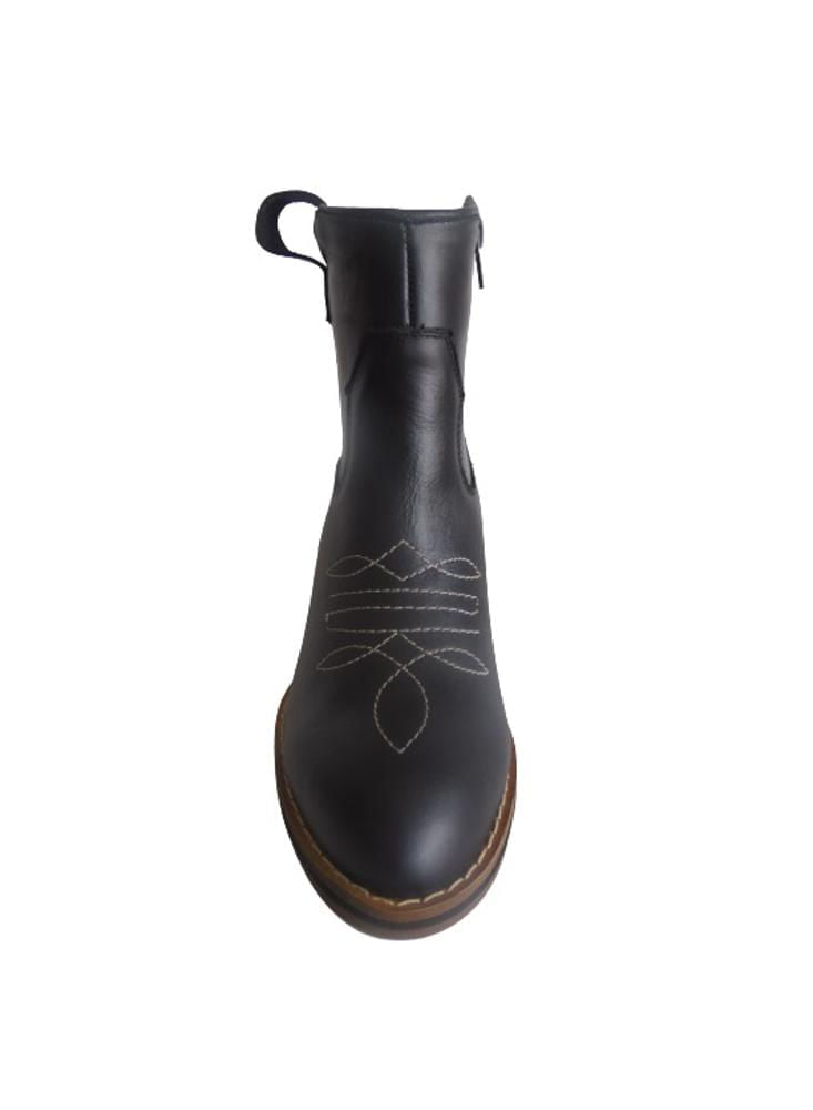 Bota En Cuero Calzado Guerreros Ek 5401 Negro