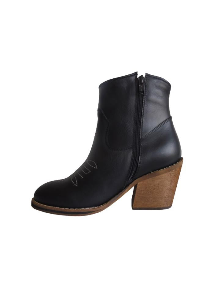 Bota En Cuero Calzado Guerreros Ek 5401 Negro