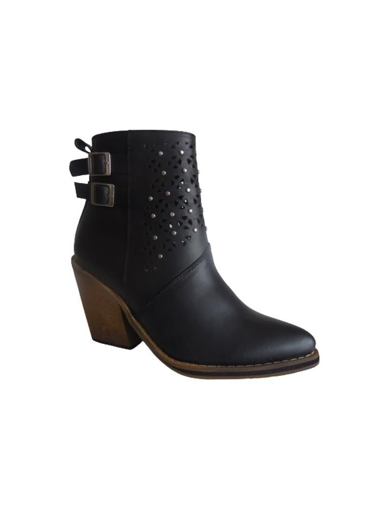 Bota En Cuero Calzado Guerreros Ek 902 Negro