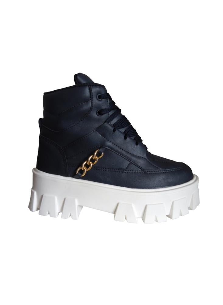 Bota Tipo Chunky Para Mujer Calzado Guerreros Lt 04 Azul