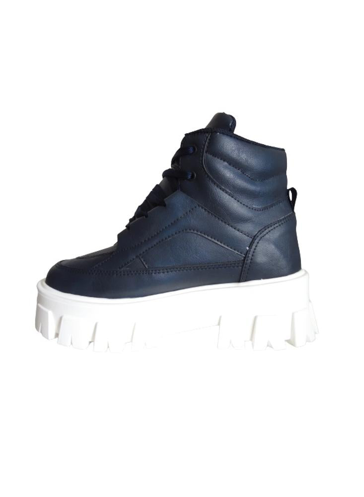 Bota Tipo Chunky Para Mujer Calzado Guerreros Lt 04 Azul