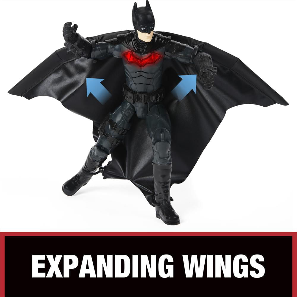Figura De Acción Batman 12'' Traje Alado Dc Comics Con Luces Y