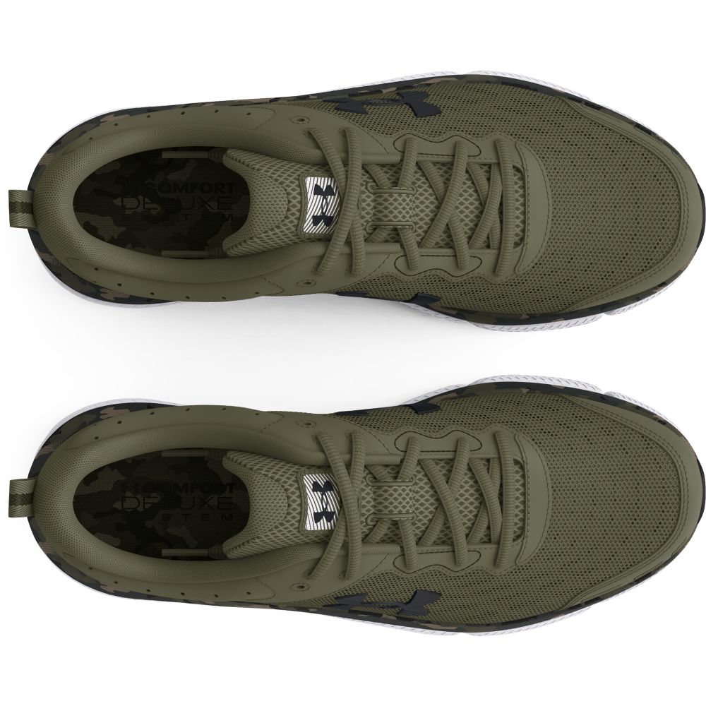 UA Charged Assert 10 Camo Tenis verde de hombre para correr