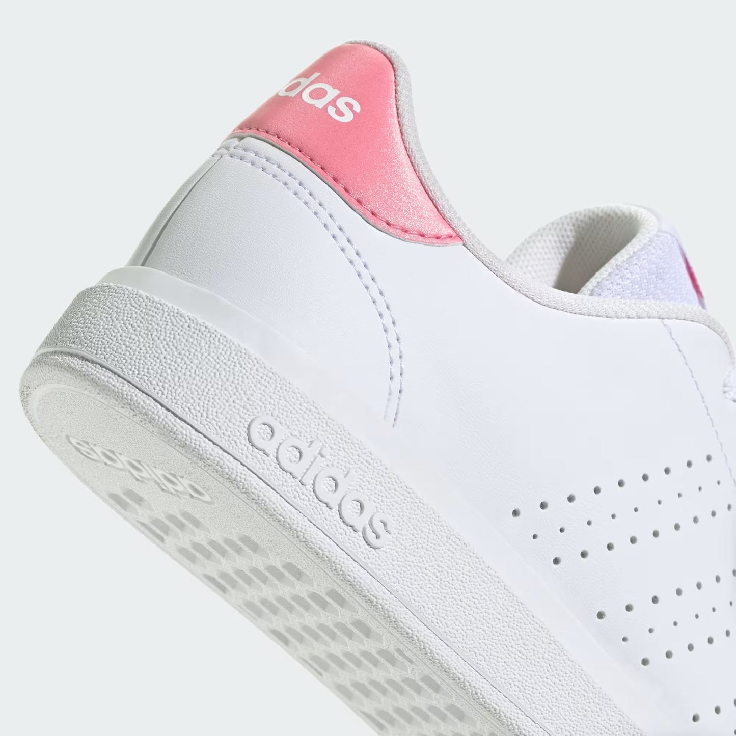 Tenis Adidas Niña Advantage Base 2.0 Blanco Rosa ID3886