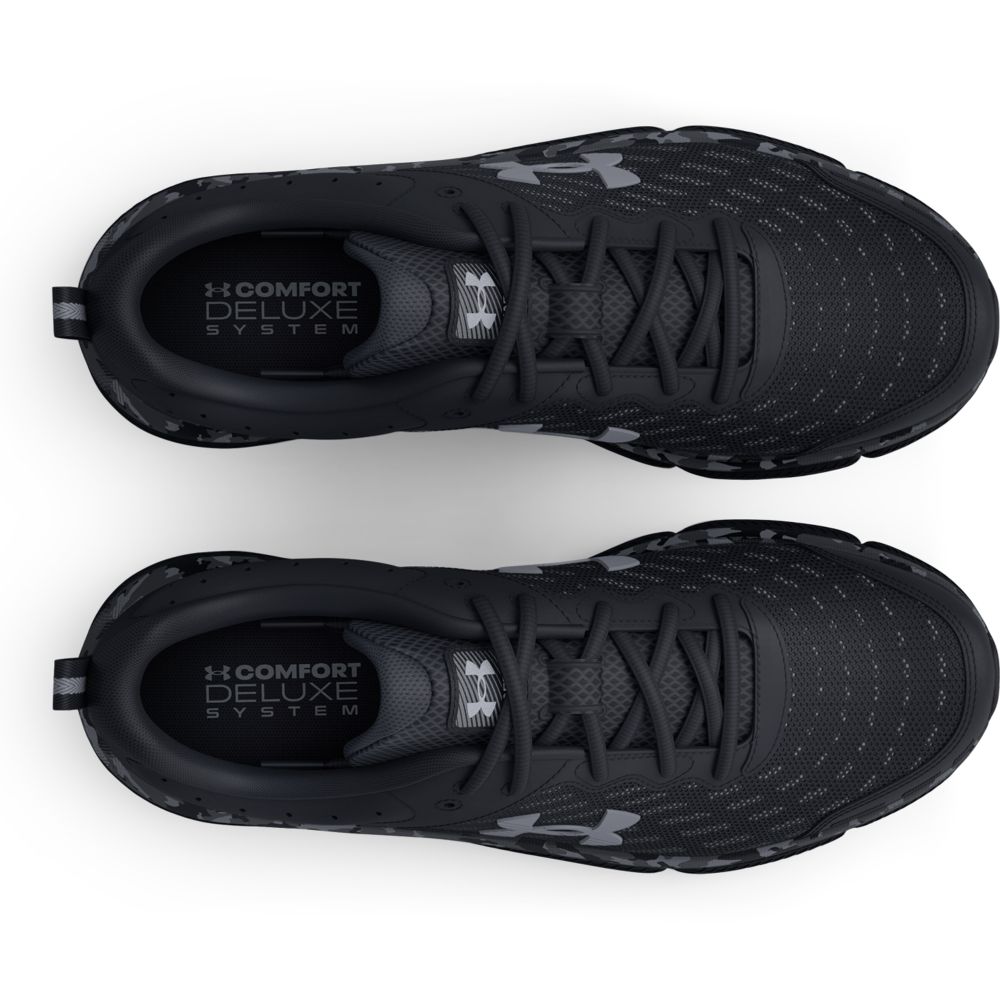 UA Charged Assert 10 Camo Tenis negro de hombre para correr