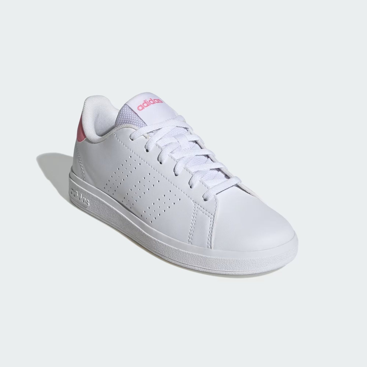 Tenis Adidas Niña Advantage Base 2.0 Blanco Rosa ID3886