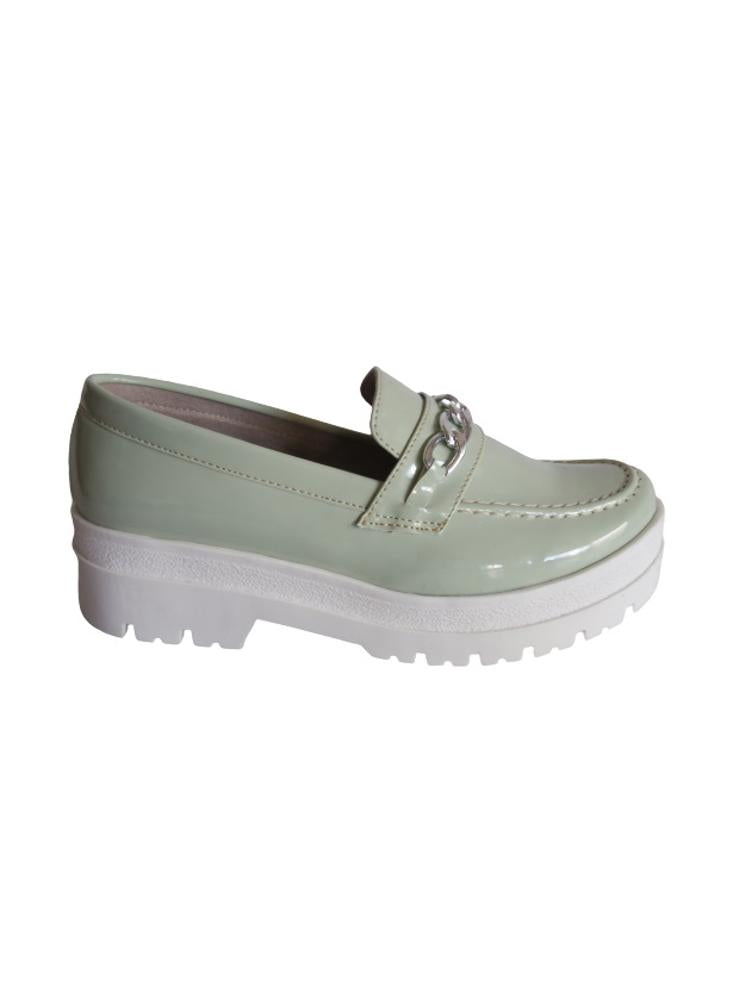 Mocasin Con Plataforma Para Mujer Calzado Guerreros Wc 02 Verde Manzana