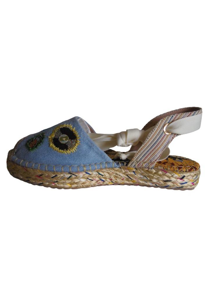 Sandalia Tipo Espadrila Romana Calzado Guerreros Ps 117 Índigo Claro