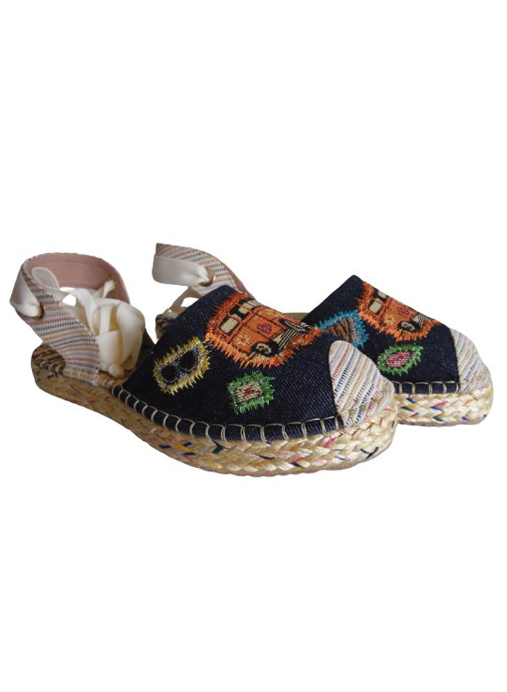 Sandalia Tipo Espadrila Romana Calzado Guerreros Ps 117 Índigo Oscuro