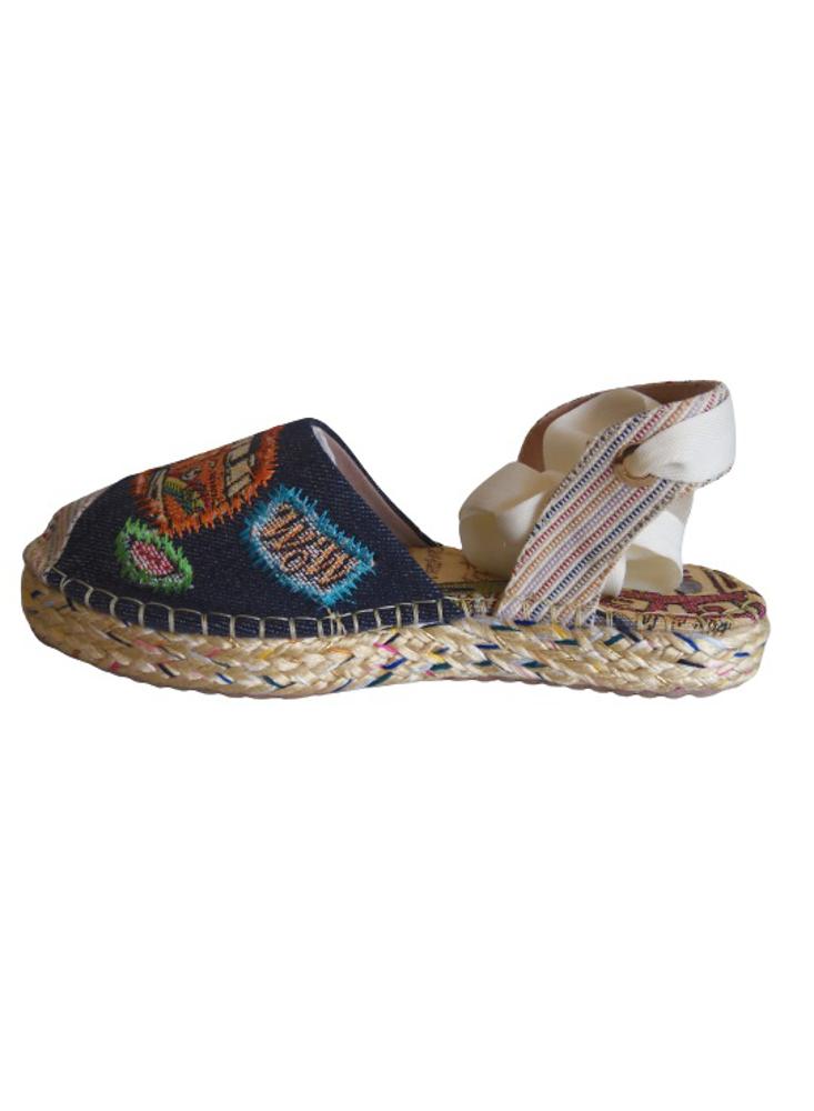 Sandalia Tipo Espadrila Romana Calzado Guerreros Ps 117 Índigo Oscuro