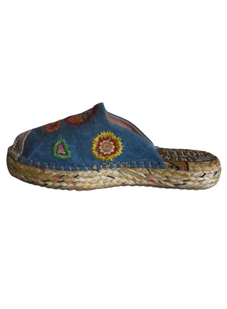 Sandalia Tipo Espadrila Sueca Calzado Guerreros Ps 072 Índigo Claro