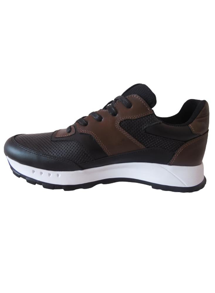 Sneakers Para Hombre En Cuero Calzado Guerreros Oh 2202 Negro X Café