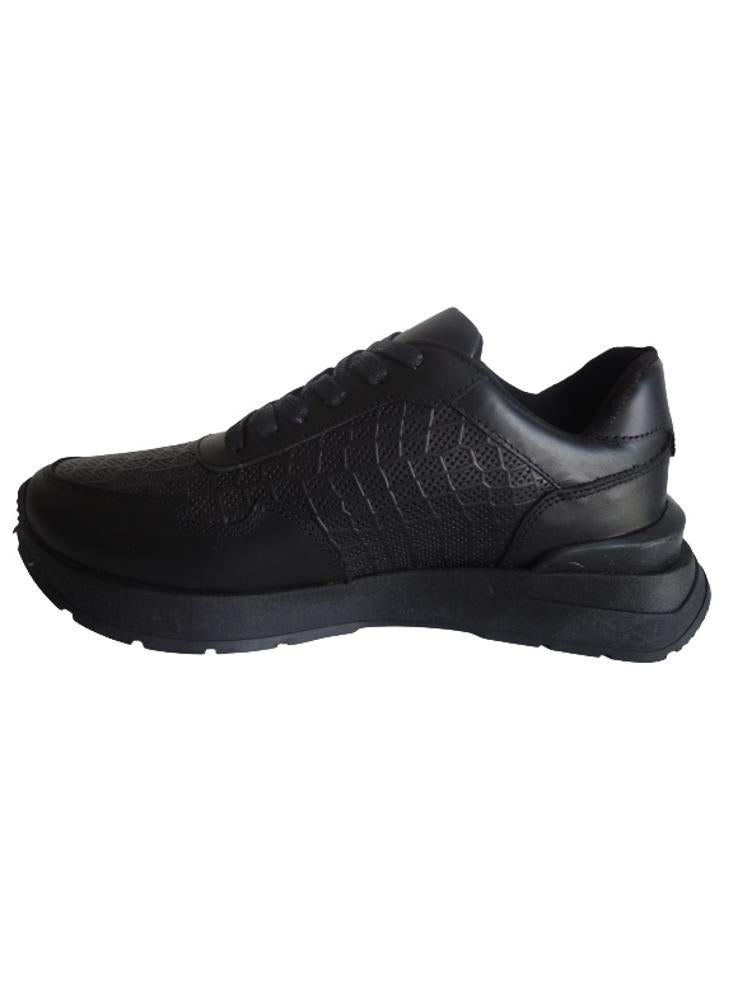 Sneakers Para Hombre En Cuero Calzado Guerreros Oh 509 Negro