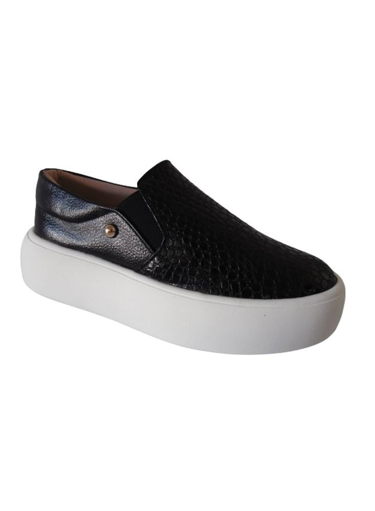 Tenis Slip On Para Mujer Calzado Guerreros Lf 002 Negro