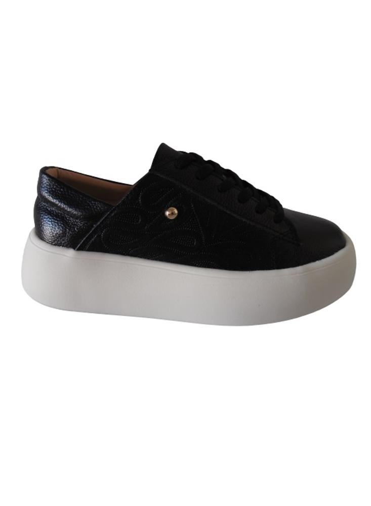 Tenis Tipo Sneakers Con Plataforma Para Mujer Calzado Guerreros Lf 003 Negro
