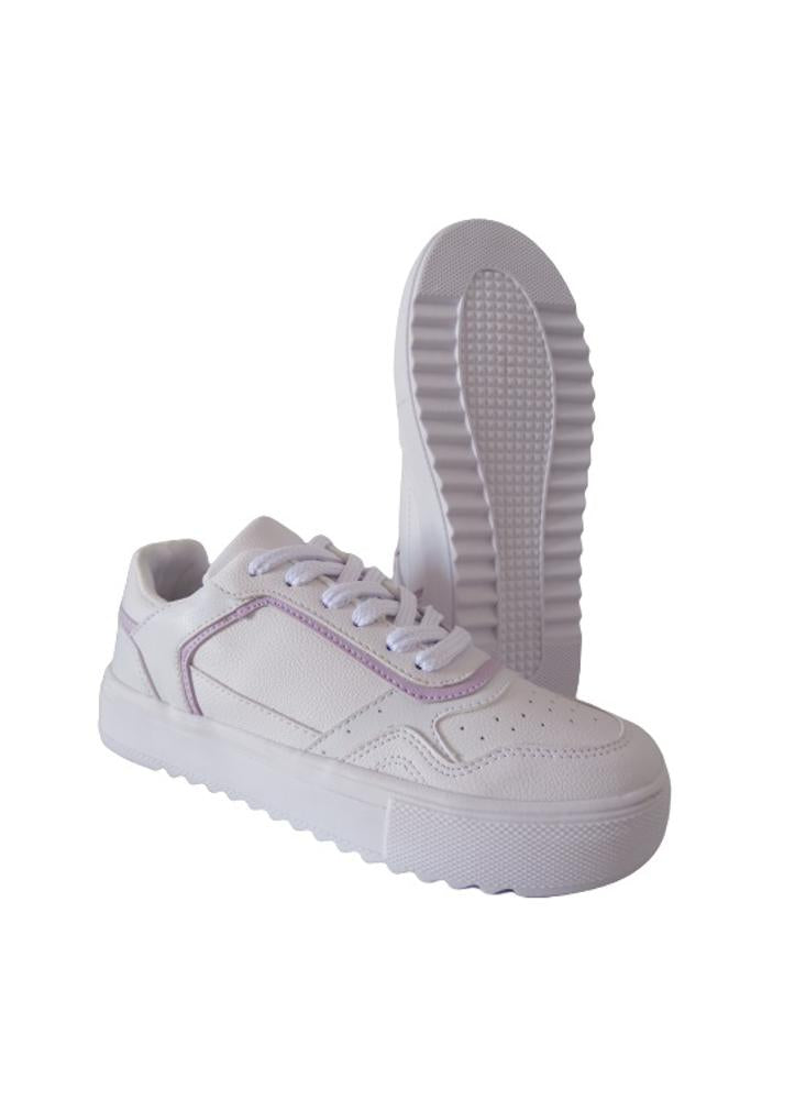 Tenis Urbanos Para Mujer Calzado Guerreros Gi 001 Blanco X Lila