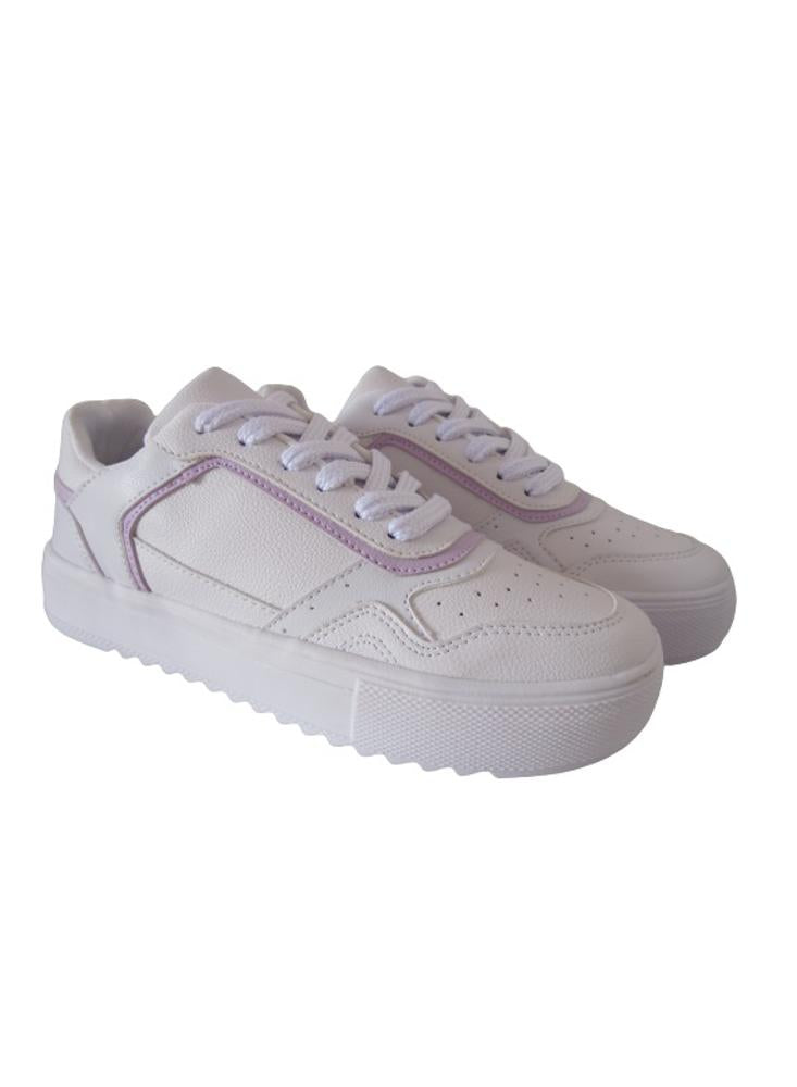Tenis Urbanos Para Mujer Calzado Guerreros Gi 001 Blanco X Lila