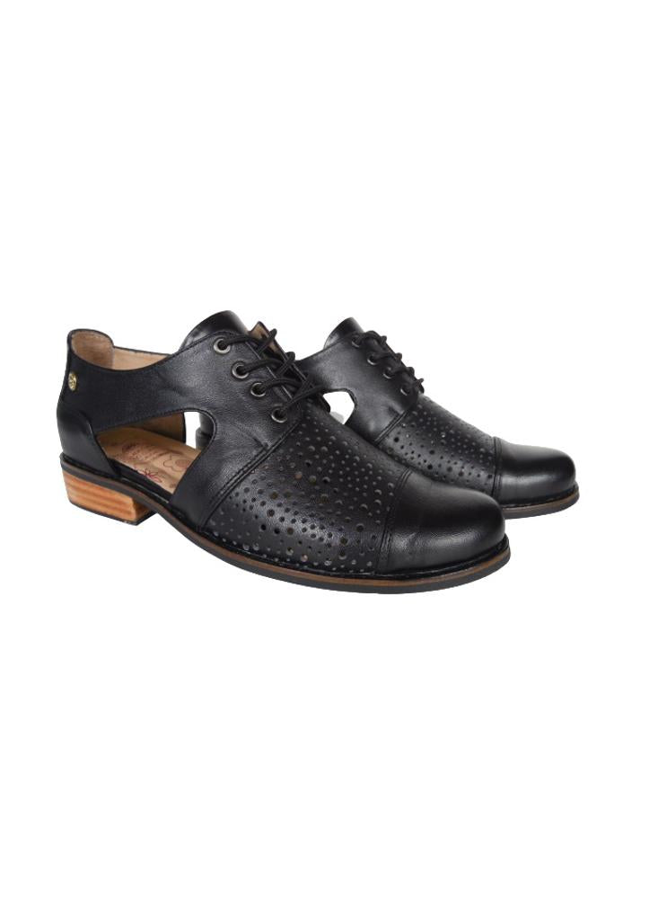 Zapato Oxford Para Mujer En Cuero Calzado Guerreros At 114 Negro