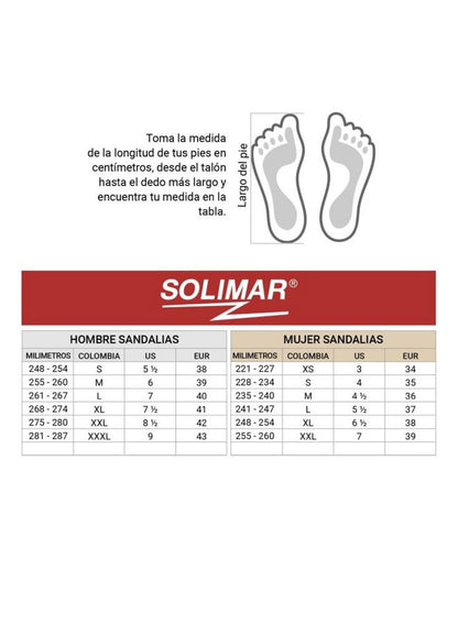 Sandalia Plana para Hombre SOLIMAR UZ2552NEG