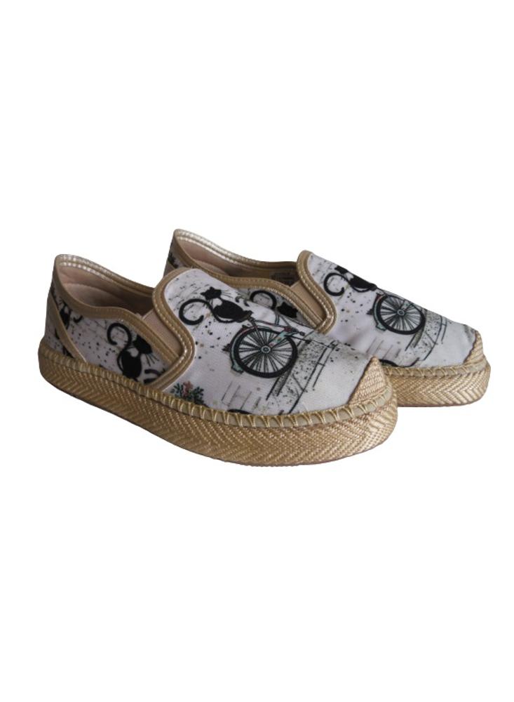 Alpargata Slip On Calzado Guerreros Pt 003 Gatos Beige