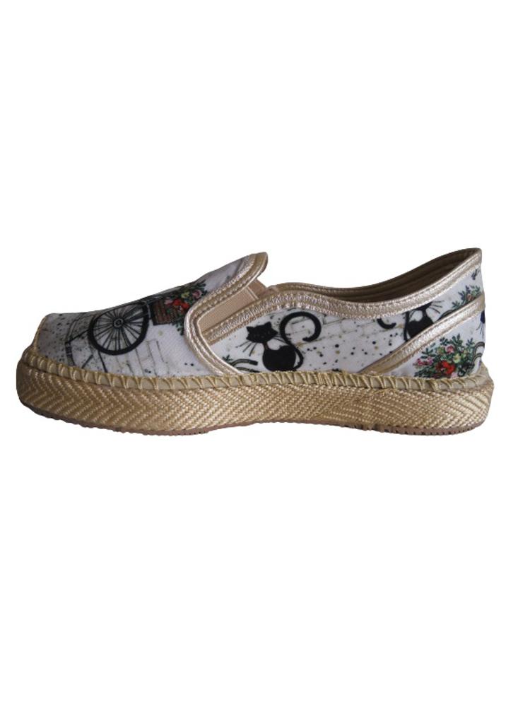 Alpargata Slip On Calzado Guerreros Pt 003 Gatos Beige