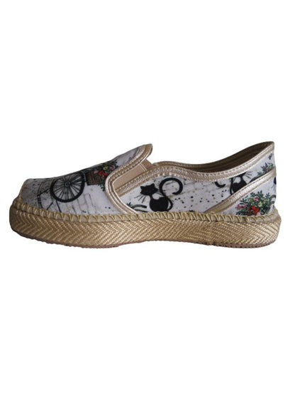 Alpargata Slip On Calzado Guerreros Pt 003 Gatos Beige