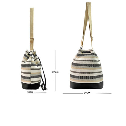 Bolso Manos Libres Bucket Dama Mujer Karla Chacon Aria Negro