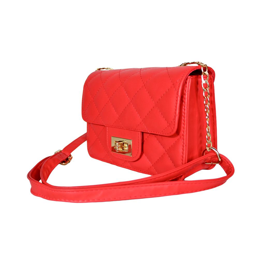 Bolso Manos Libres De Dama Mujer Karla Chacon Sanz Rojo