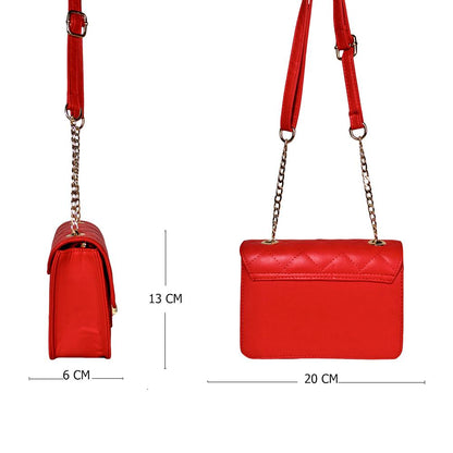 Bolso Manos Libres De Dama Mujer Karla Chacon Sanz Rojo