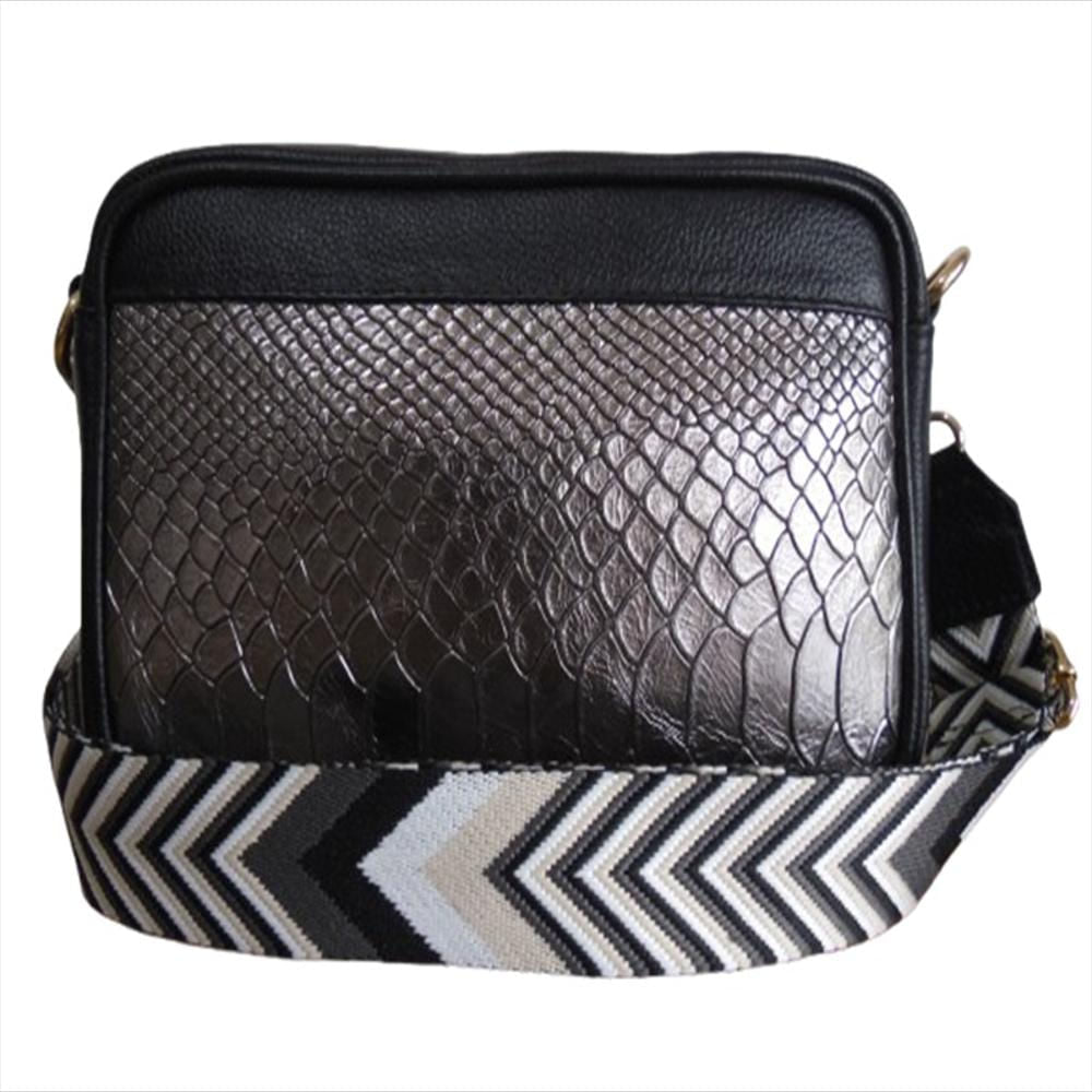 Bolso Manos Libres Mediano Calzado Guerreros Mf 001 Negro