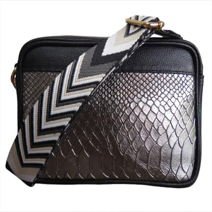 Bolso Manos Libres Mediano Calzado Guerreros Mf 001 Negro