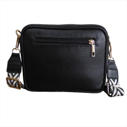 Bolso Manos Libres Mediano Calzado Guerreros Mf 001 Negro