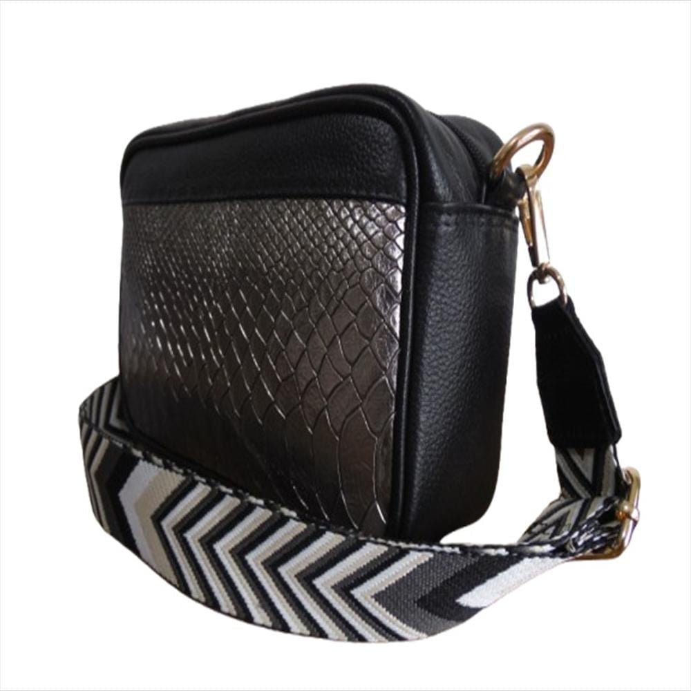 Bolso Manos Libres Mediano Calzado Guerreros Mf 001 Negro