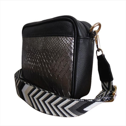 Bolso Manos Libres Mediano Calzado Guerreros Mf 001 Negro