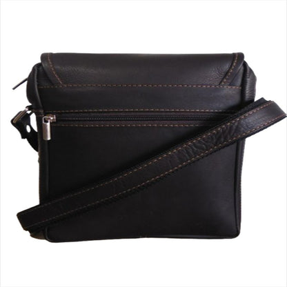 Bolso Manos Libres Para Hombre En Cuero Calzado Guerreros Mf 004 Café