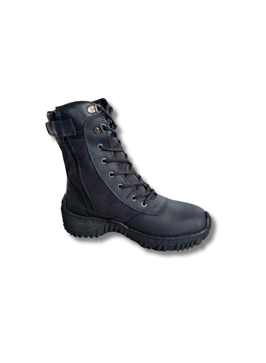 Bota Tipo Militar Black Phantom En Cuero